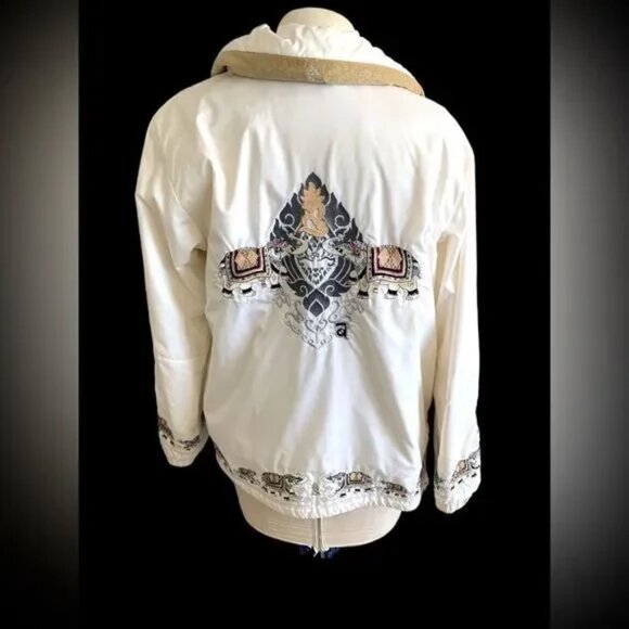 Vintage Bogner heavily embroidered Elephant Design white ski jacket 4 - Picture 2 of 14